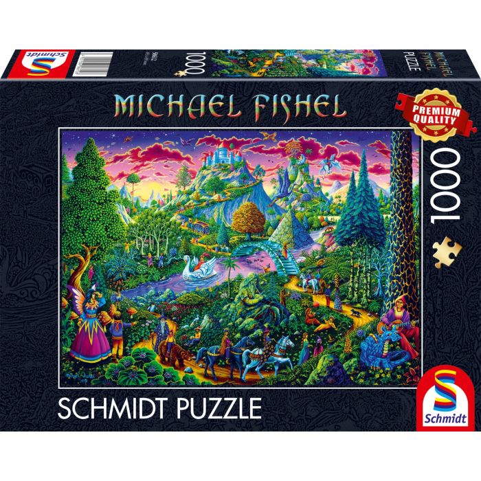 Vorderseite der Verpackung vom Artikel 58612, Michael Fishel: Fantastische Märchenwelt, 1.000 Teile Puzzle Vorderseite der Verpackung vom Artikel 58612, Michael Fishel: Fantastische Märchenwelt, 1.000 Teile Puzzle