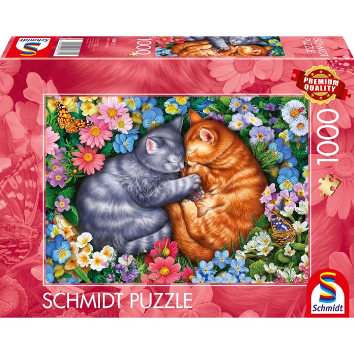 Vorderseite der Verpackung vom Artikel 58875, Schlafende Samtpfoten, 1.000 Teile Puzzle