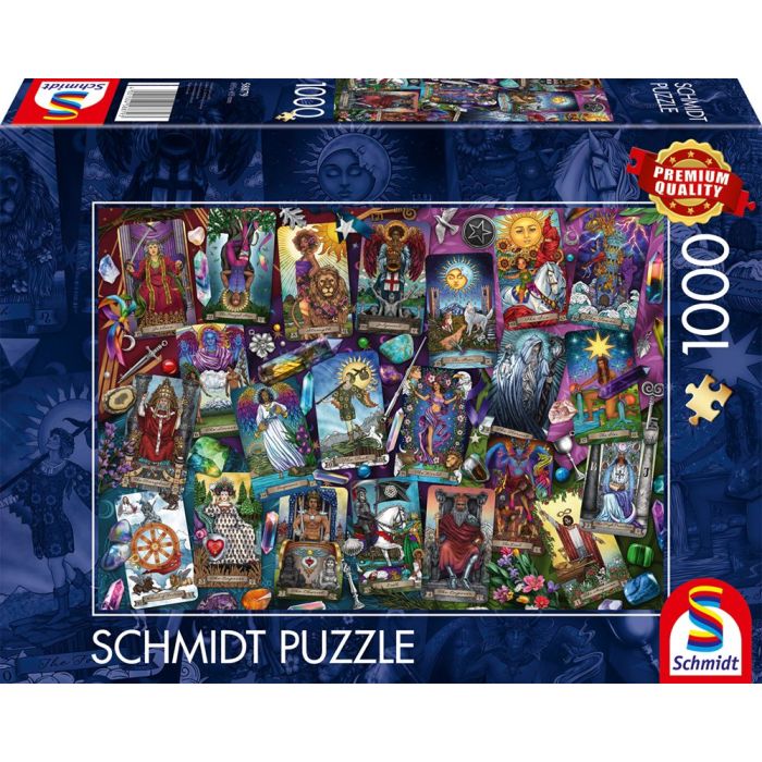 Vorderseite der Verpackung vom Artikel 58879, Geheimnisvolle Tarotkarten, 1.000 Teile Puzzle Vorderseite der Verpackung vom Artikel 58879, Geheimnisvolle Tarotkarten, 1.000 Teile Puzzle