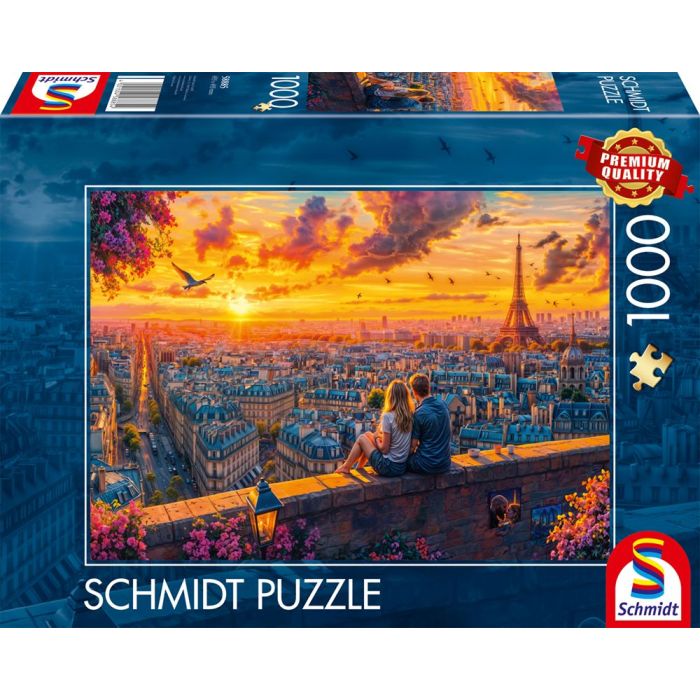 Vorderseite der Verpackung vom Artikel 58885, Pariser Dachgeflüster, 1.000 Teile Puzzle