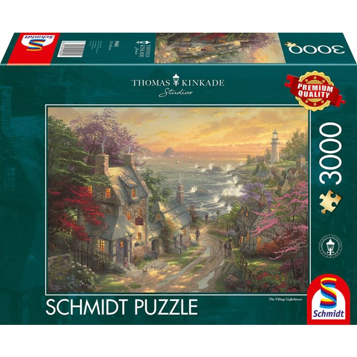 Verpackungsvorderseite aus einem anderen Blickwinkel vom Artikel 59482, Thomas Kinkade Studios: Dörfchen am Leuchtturm, 3.000 Teile Puzzle Verpackungsvorderseite aus einem anderen Blickwinkel vom Artikel 59482, Thomas Kinkade Studios: Dörfchen am Leuchtturm, 3.000 Teile Puzzle