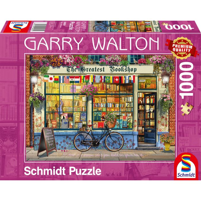 Vorderseite der Verpackung vom Artikel 59604, Garry Walton: Buchhandlung, 1.000 Teile Puzzle Vorderseite der Verpackung vom Artikel 59604, Garry Walton: Buchhandlung, 1.000 Teile Puzzle