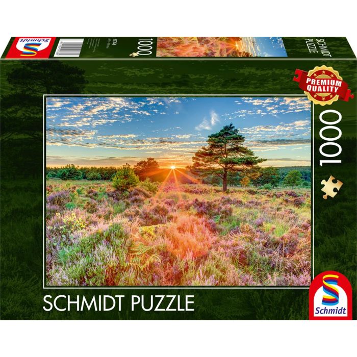 Vorderseite der Verpackung vom Artikel 59768, Heide im Sonnenuntergang, 1.000 Teile Puzzle Vorderseite der Verpackung vom Artikel 59768, Heide im Sonnenuntergang, 1.000 Teile Puzzle