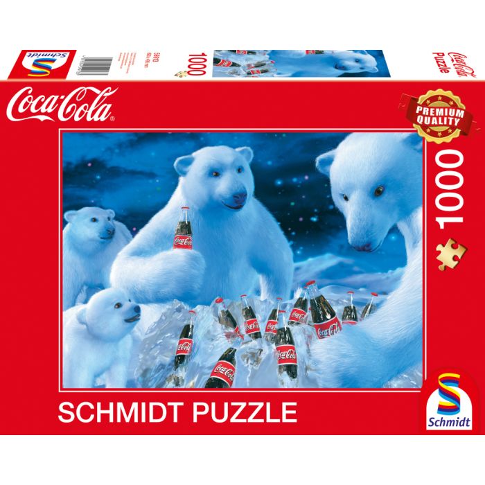 Vorderseite der Verpackung vom Artikel 59913, Coca Cola: Polarbären, 1.000 Teile Puzzle Vorderseite der Verpackung vom Artikel 59913, Coca Cola: Polarbären, 1.000 Teile Puzzle