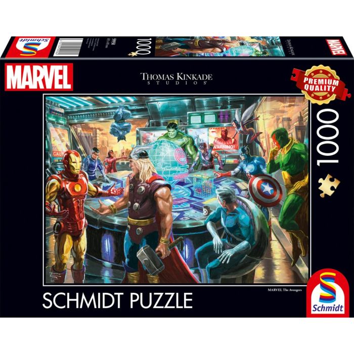 Vorderseite der Verpackung vom Artikel 59958, Thomas Kinkade Studios: MARVEL - The Avengers, 1.000 Teile Puzzle