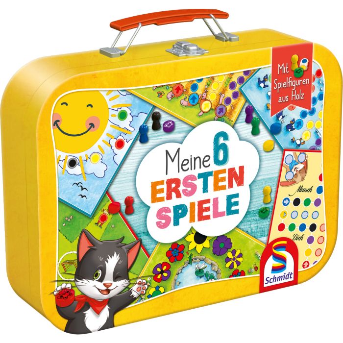 Vorderseite der Verpackung vom Artikel 40591, Meine 6 ersten Spiele im Metallkoffer Vorderseite der Verpackung vom Artikel 40591, Meine 6 ersten Spiele im Metallkoffer