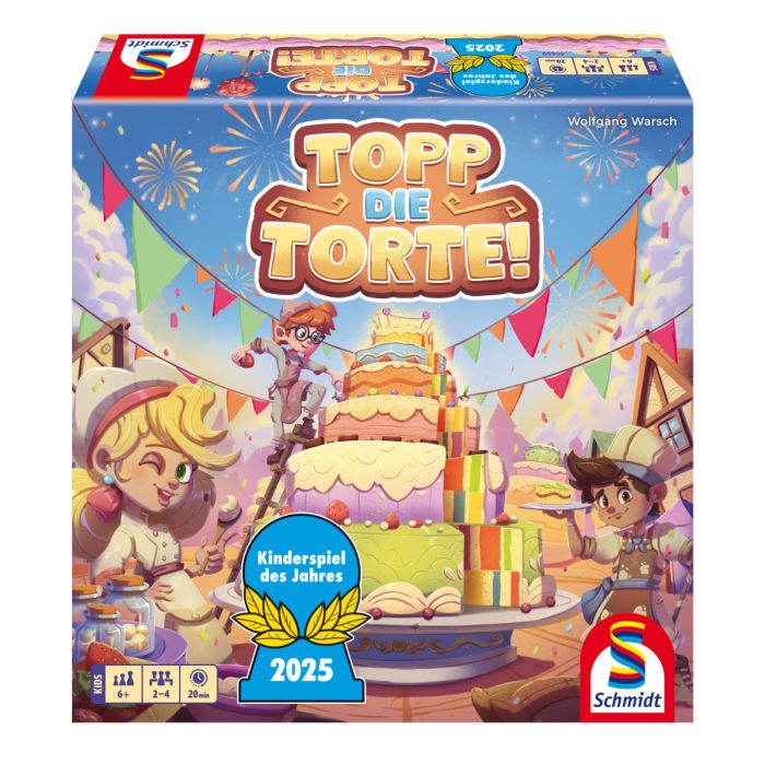 Vorderseite der Verpackung vom Artikel 40659, Topp die Torte!, Kinderspiel Vorderseite der Verpackung vom Artikel 40659, Topp die Torte!, Kinderspiel