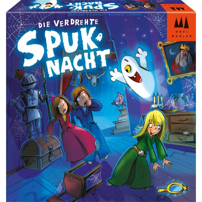 Vorderseite der Verpackung vom Artikel 40896, Drei Magier®: Die verdrehte Spuknacht, Kinderspiel Vorderseite der Verpackung vom Artikel 40896, Drei Magier®: Die verdrehte Spuknacht, Kinderspiel