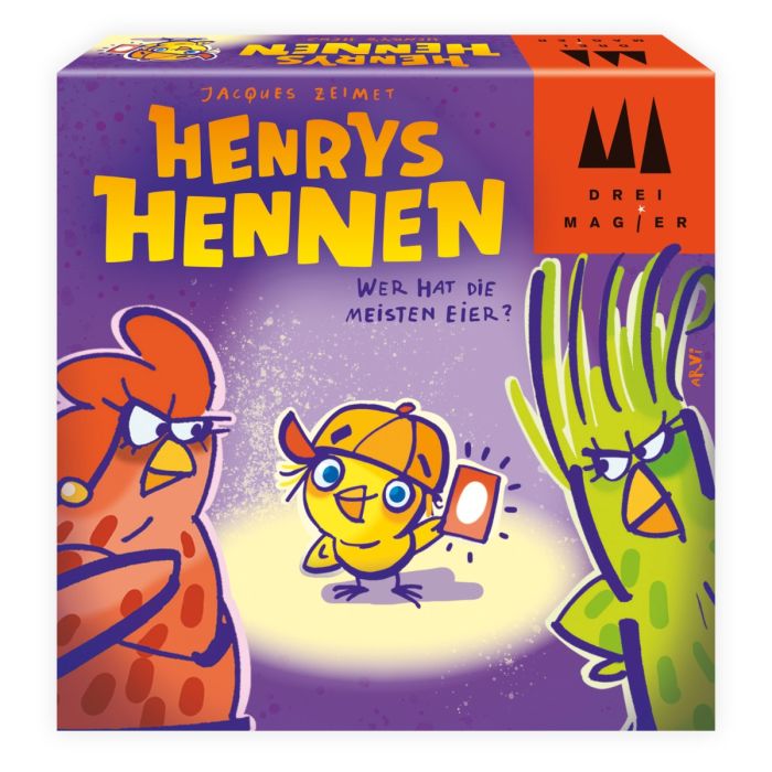 Verpackungsvorderseite aus einem anderen Blickwinkel vom Artikel 40897, Drei Magier®: Henrys Hennen, Kartenspiel Verpackungsvorderseite aus einem anderen Blickwinkel vom Artikel 40897, Drei Magier®: Henrys Hennen, Kartenspiel