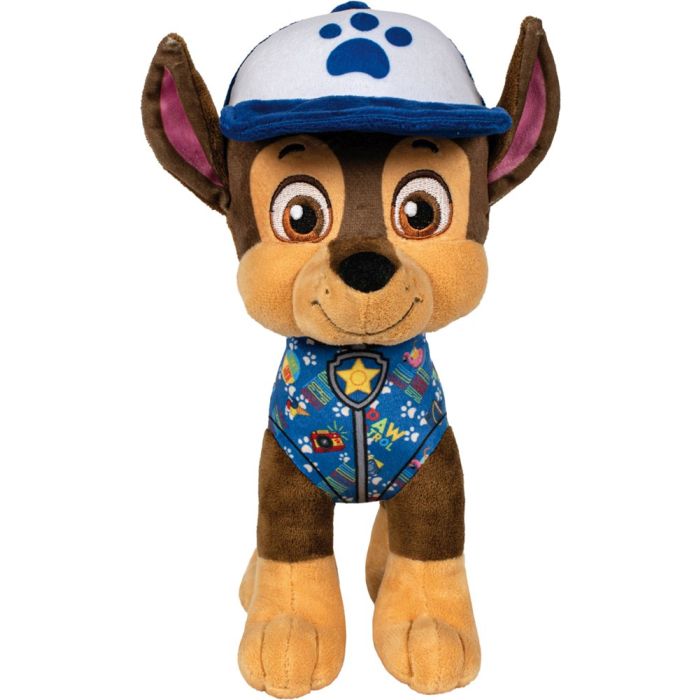 Vorderseite des Plüschartikel 42825, Paw Patrol: Chase, Summer Edition, 28 cm, Plüsch Vorderseite des Plüschartikel 42825, Paw Patrol: Chase, Summer Edition, 28 cm, Plüsch
