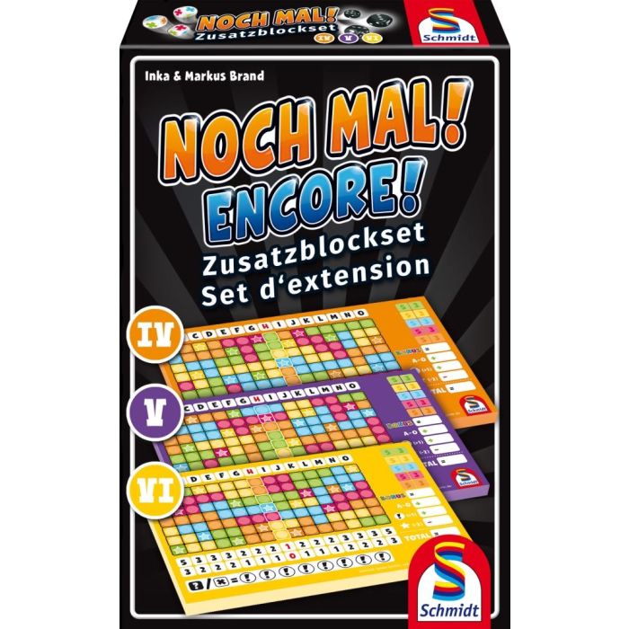 Vorderseite der Verpackung vom Artikel 49345, Noch mal! - Zusatzblöcke (Nr. IV, V, VI) - Set in einer Schachtel (3 Zusatzblöcke mit jeweils 75 Blatt) Vorderseite der Verpackung vom Artikel 49345, Noch mal! - Zusatzblöcke (Nr. IV, V, VI) - Set in einer Schachtel (3 Zusatzblöcke mit jeweils 75 Blatt)