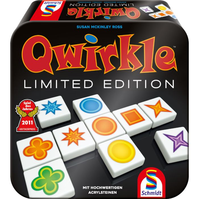 Vorderseite der Verpackung vom Artikel 49396, Qwirkle Limited Edition, Familienspiel Vorderseite der Verpackung vom Artikel 49396, Qwirkle Limited Edition, Familienspiel