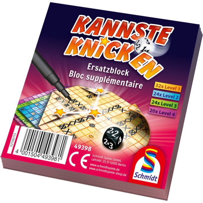 Verpackungsvorderseite aus einem anderen Blickwinkel vom Artikel 49398, Kannste Knicken - Einzelblock (100 Blatt) Verpackungsvorderseite aus einem anderen Blickwinkel vom Artikel 49398, Kannste Knicken - Einzelblock (100 Blatt)