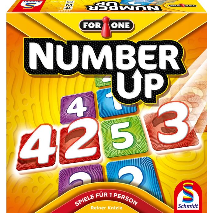 Vorderseite der Verpackung vom Artikel 49433, For One – Number UP, Familienspiel Vorderseite der Verpackung vom Artikel 49433, For One – Number UP, Familienspiel