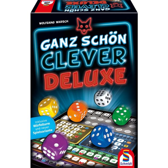 Vorderseite der Verpackung vom Artikel 49443, Ganz schön clever® – Deluxe, Familienspiel Vorderseite der Verpackung vom Artikel 49443, Ganz schön clever® – Deluxe, Familienspiel