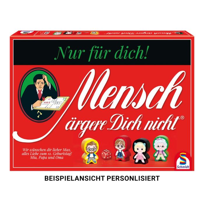 Vorderseite der Verpackung vom Artikel 49452, Mensch ärgere Dich nicht® Personalisierte Edition