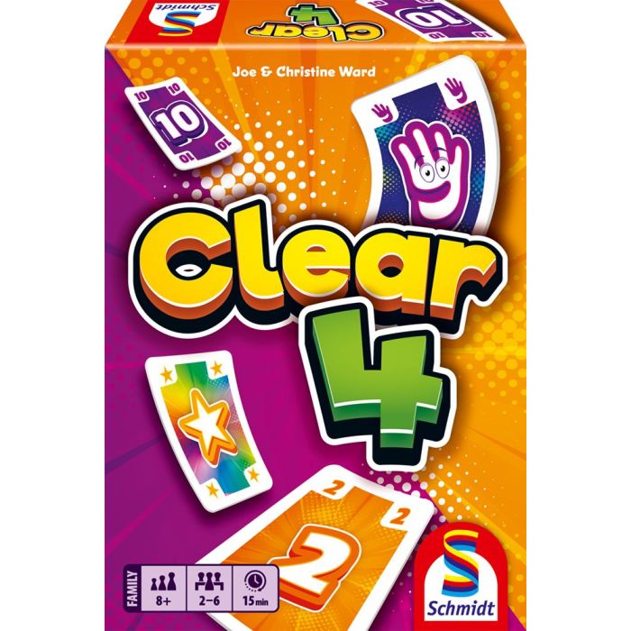 Vorderseite der Verpackung vom Artikel 49473, Clear 4 , Familienspiel