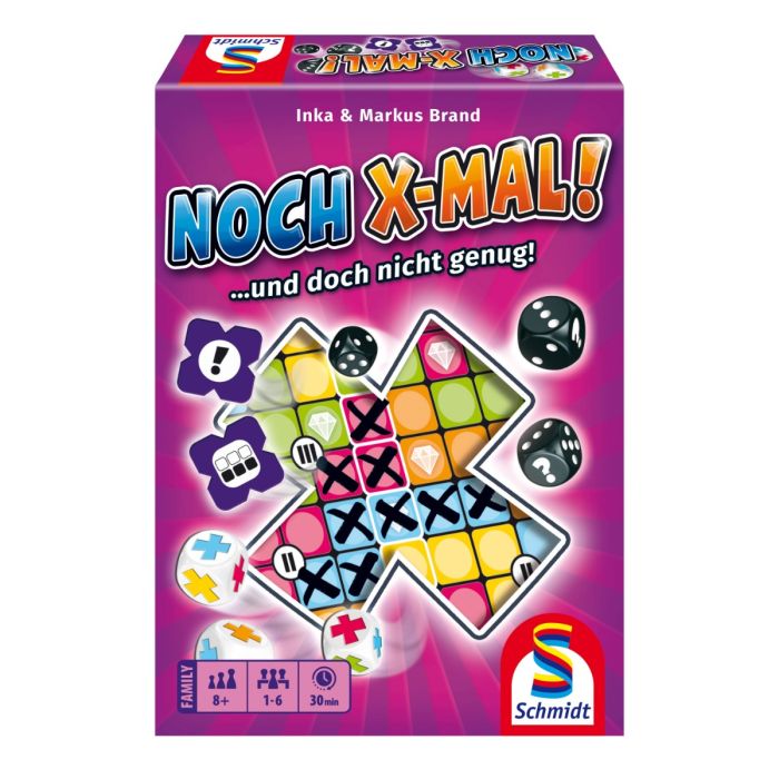 Verpackungsvorderseite aus einem anderen Blickwinkel vom Artikel 49481, Noch X-Mal!, Würfelspiel Verpackungsvorderseite aus einem anderen Blickwinkel vom Artikel 49481, Noch X-Mal!, Würfelspiel