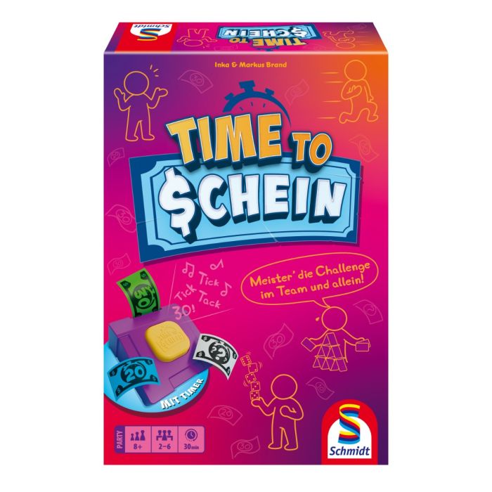 Verpackungsvorderseite aus einem anderen Blickwinkel vom Artikel 49483, Time to Schein, Familienspiel Verpackungsvorderseite aus einem anderen Blickwinkel vom Artikel 49483, Time to Schein, Familienspiel