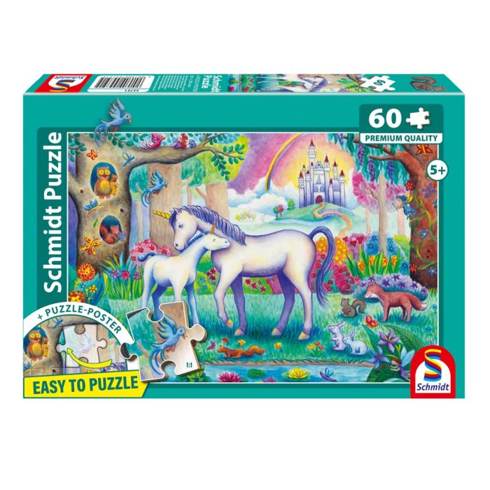 Verpackungsvorderseite aus einem anderen Blickwinkel vom Artikel 55751, Einhorn-Mama mit Mini, 60 Teile Kinderpuzzle Verpackungsvorderseite aus einem anderen Blickwinkel vom Artikel 55751, Einhorn-Mama mit Mini, 60 Teile Kinderpuzzle