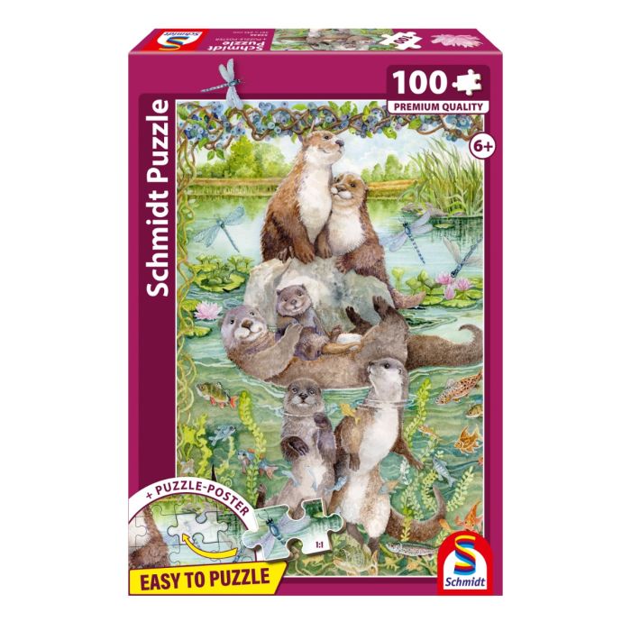Verpackungsvorderseite aus einem anderen Blickwinkel vom Artikel 55846, Otterfamilie, 100 Teile Kinderpuzzle Verpackungsvorderseite aus einem anderen Blickwinkel vom Artikel 55846, Otterfamilie, 100 Teile Kinderpuzzle