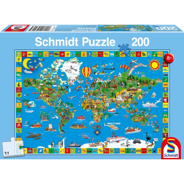 Vorderseite der Verpackung vom Artikel 56118, Deine bunte Erde, 200 Teile Kinderpuzzle