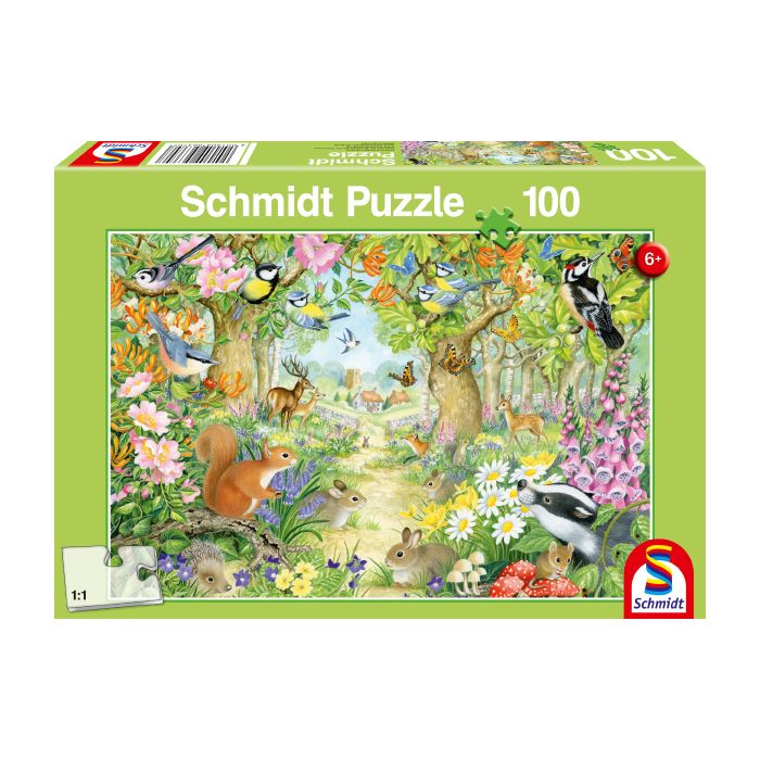 Vorderseite der Verpackung vom Artikel 56370, Tiere im Wald, 100 Teile Kinderpuzzle Vorderseite der Verpackung vom Artikel 56370, Tiere im Wald, 100 Teile Kinderpuzzle
