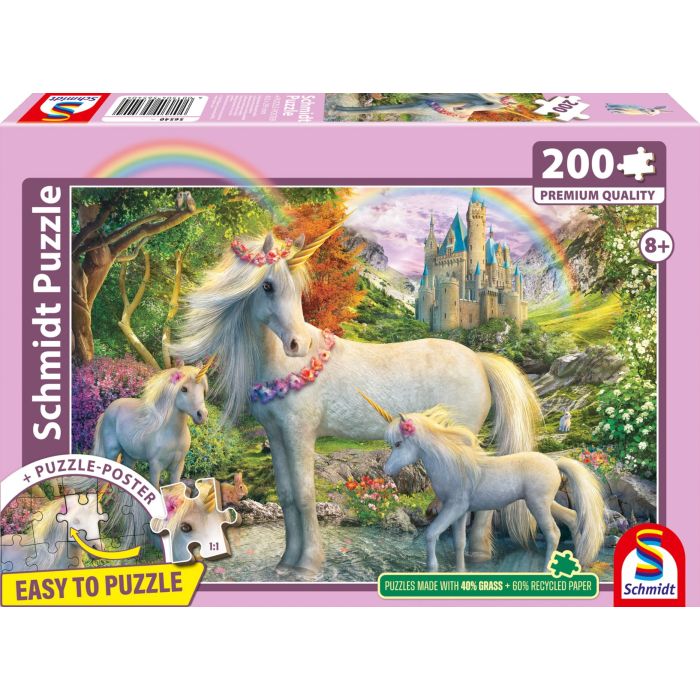 Vorderseite der Verpackung vom Artikel 56540, Einhornstute mit zwei Fohlen, 200 Teile Kinderpuzzle Vorderseite der Verpackung vom Artikel 56540, Einhornstute mit zwei Fohlen, 200 Teile Kinderpuzzle