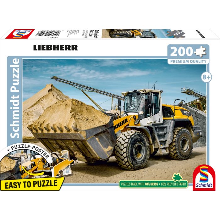Vorderseite der Verpackung vom Artikel 56552, LIEBHERR: Radlader L580, 200 Teile Kinderpuzzle Vorderseite der Verpackung vom Artikel 56552, LIEBHERR: Radlader L580, 200 Teile Kinderpuzzle
