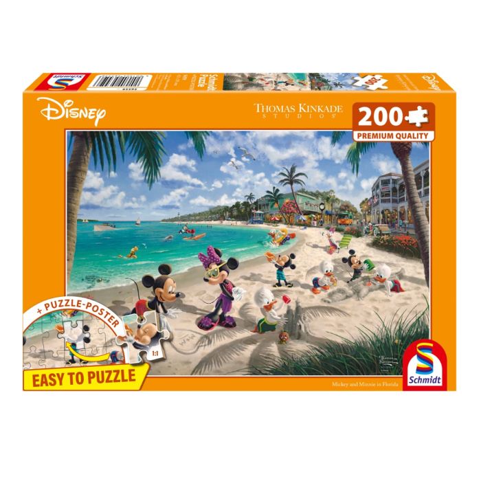 Vorderseite der Verpackung vom Artikel 56559, Thomas Kinkade Studios: Disney - Mickey and Minnie in Florida, 200 Teile Puzzle Vorderseite der Verpackung vom Artikel 56559, Thomas Kinkade Studios: Disney - Mickey and Minnie in Florida, 200 Teile Puzzle