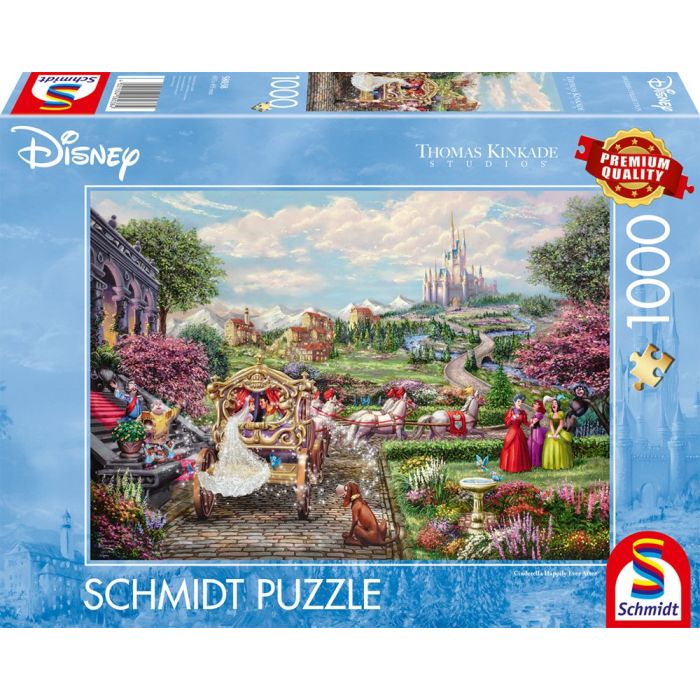 Vorderseite der Verpackung vom Artikel 58038, Thomas Kinkade Studios: Disney Dreams Collection - Cinderella Happily Ever After (Aschenputtel - Glücklich bis ans Ende), 1.000 Teile Vorderseite der Verpackung vom Artikel 58038, Thomas Kinkade Studios: Disney Dreams Collection - Cinderella Happily Ever After (Aschenputtel - Glücklich bis ans Ende), 1.000 Teile