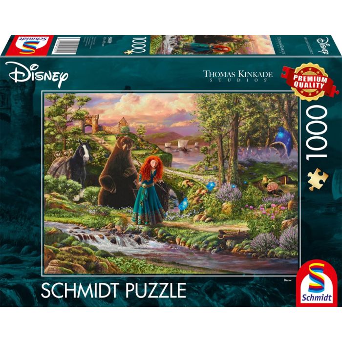 Vorderseite der Verpackung vom Artikel 58039, Thomas Kinkade Studios: Disney Dreams Collection - Brave - Merida – Legende der Highlands (Brave - Merida - Legende der Highlands), 1.000 Teile Puzzle Vorderseite der Verpackung vom Artikel 58039, Thomas Kinkade Studios: Disney Dreams Collection - Brave - Merida – Legende der Highlands (Brave - Merida - Legende der Highlands), 1.000 Teile Puzzle