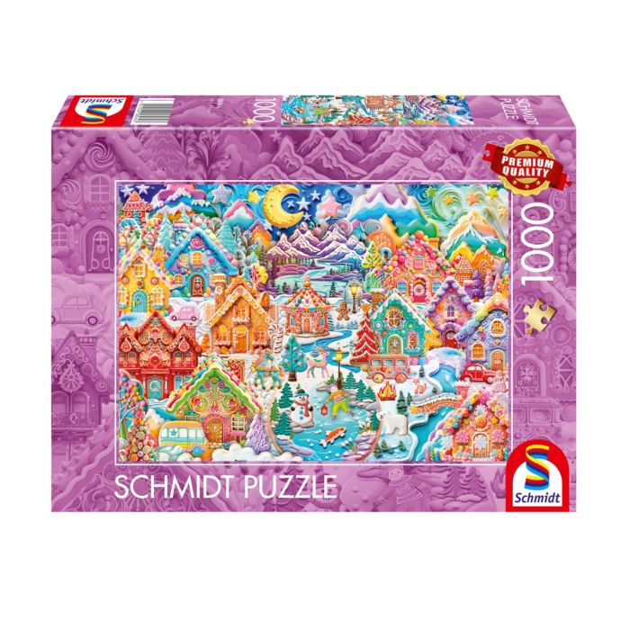 Verpackungsvorderseite aus einem anderen Blickwinkel vom Artikel 58064, Weihnachtliche Knusperhäuschen, 1.000 Teile Puzzle Verpackungsvorderseite aus einem anderen Blickwinkel vom Artikel 58064, Weihnachtliche Knusperhäuschen, 1.000 Teile Puzzle