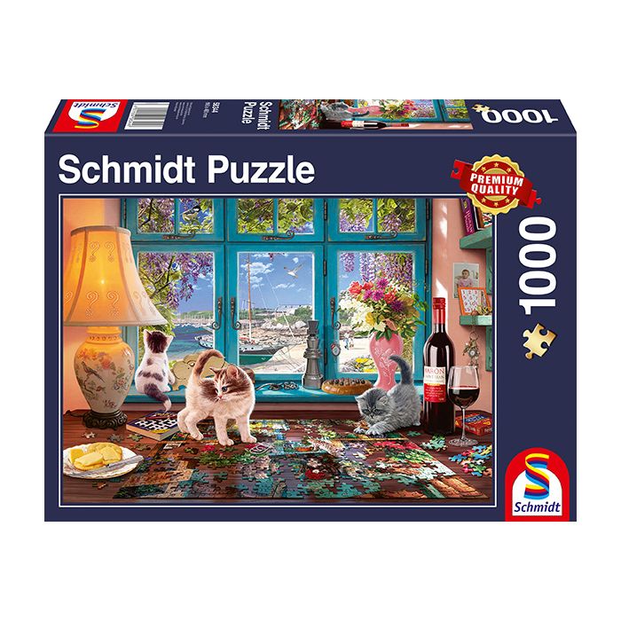 Vorderseite der Verpackung vom Artikel 58344, Am Puzzletisch, 1.000 Teile Puzzle Vorderseite der Verpackung vom Artikel 58344, Am Puzzletisch, 1.000 Teile Puzzle