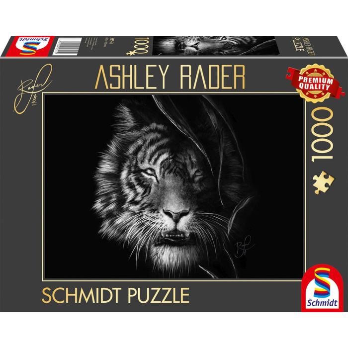 Vorderseite der Verpackung vom Artikel 58541, Ashley Rader: Wilderness – Tiger, Im Zeichen der Freiheit, 1.000 Teile Puzzle