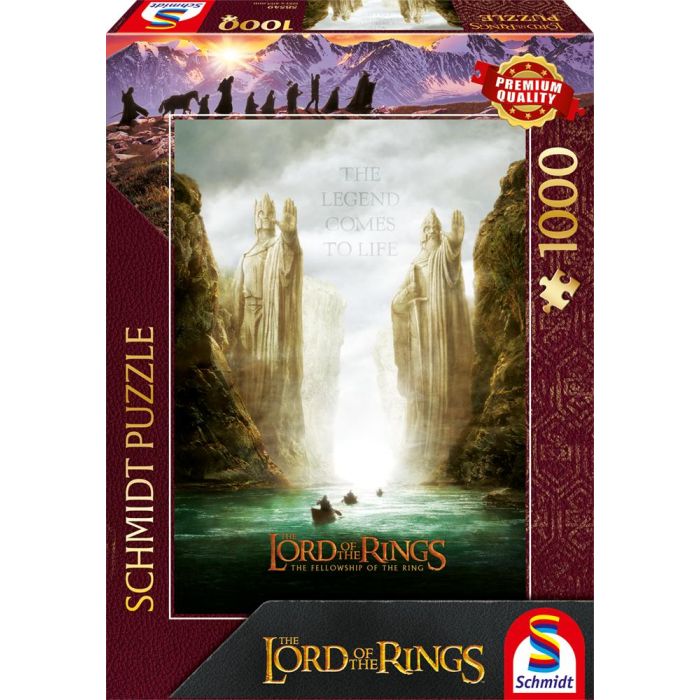 Vorderseite der Verpackung vom Artikel 58549, The Lord of The Rings: The Fellowship Of The Ring, Herr der Ringe, 1.000 Teile Puzzle Vorderseite der Verpackung vom Artikel 58549, The Lord of The Rings: The Fellowship Of The Ring, Herr der Ringe, 1.000 Teile Puzzle