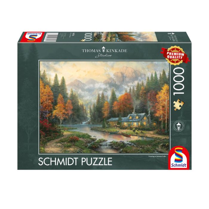 Verpackungsvorderseite aus einem anderen Blickwinkel vom Artikel 58784, Thomas Kinkade Studios: Herbstabend am See, 1.000 Teile Puzzle Verpackungsvorderseite aus einem anderen Blickwinkel vom Artikel 58784, Thomas Kinkade Studios: Herbstabend am See, 1.000 Teile Puzzle