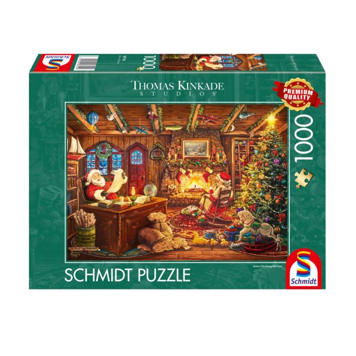 Verpackungsvorderseite aus einem anderen Blickwinkel vom Artikel 58794, Thomas Kinkade Studios: Santa prüft die Wunschliste, 1.000 Teile Puzzle Verpackungsvorderseite aus einem anderen Blickwinkel vom Artikel 58794, Thomas Kinkade Studios: Santa prüft die Wunschliste, 1.000 Teile Puzzle