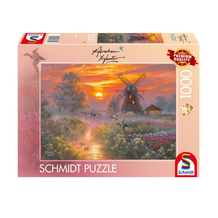 Verpackungsvorderseite aus einem anderen Blickwinkel vom Artikel 58809, Abraham Hunter: Abendfrieden, 1.000 Teile Puzzle