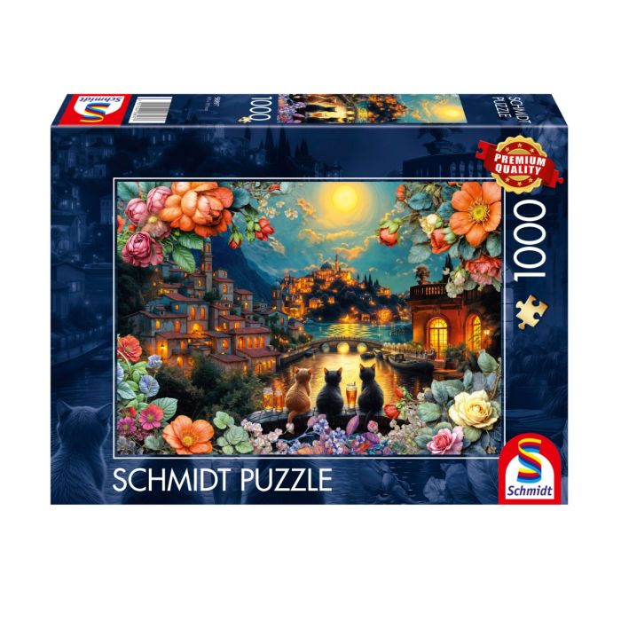 Verpackungsvorderseite aus einem anderen Blickwinkel vom Artikel 58897, Trio im Mondlicht, 1.000 Teile Puzzle Verpackungsvorderseite aus einem anderen Blickwinkel vom Artikel 58897, Trio im Mondlicht, 1.000 Teile Puzzle