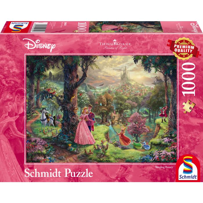Vorderseite der Verpackung vom Artikel 59474, Thomas Kinkade Studios: Painter of Light - Disney Dornröschen, 1.000 Teile Puzzle Vorderseite der Verpackung vom Artikel 59474, Thomas Kinkade Studios: Painter of Light - Disney Dornröschen, 1.000 Teile Puzzle