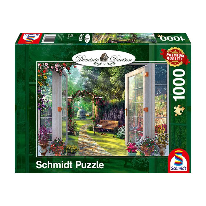 Vorderseite der Verpackung vom Artikel 59592, Dominic Davison: Blick in den verwunschenen Garten, 1.000 Teile Puzzle Vorderseite der Verpackung vom Artikel 59592, Dominic Davison: Blick in den verwunschenen Garten, 1.000 Teile Puzzle