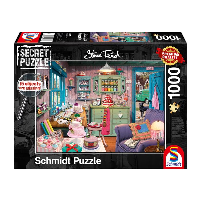 Vorderseite der Verpackung vom Artikel 59653, Steve Read: Secret Puzzles - Großmutters Stube , 1.000 Teile Puzzle