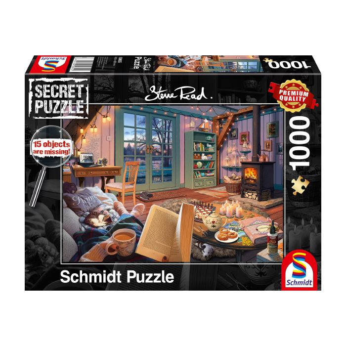 Vorderseite der Verpackung vom Artikel 59655, Steve Read: Secret Puzzles - Im Ferienhaus, 1.000 Teile Puzzle Vorderseite der Verpackung vom Artikel 59655, Steve Read: Secret Puzzles - Im Ferienhaus, 1.000 Teile Puzzle