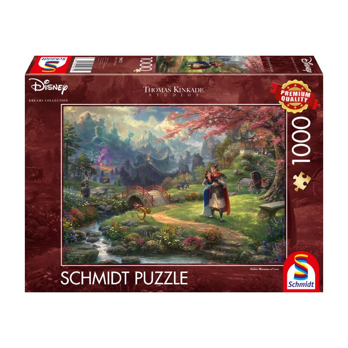 Vorderseite der Verpackung vom Artikel 59672, Thomas Kinkade Studios: Disney Dreams Collection - Mulan, 1.000 Teile Puzzle Vorderseite der Verpackung vom Artikel 59672, Thomas Kinkade Studios: Disney Dreams Collection - Mulan, 1.000 Teile Puzzle