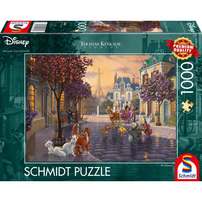 Vorderseite der Verpackung vom Artikel 59690, Thomas Kinkade Studios: Disney Dreams Collection - The Aristocats, 1.000 Teile Puzzle