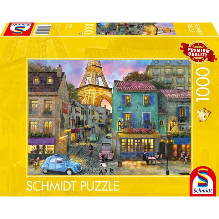 Vorderseite der Verpackung vom Artikel 59780, In den Straßen von Paris, 1.000 Teile Puzzle