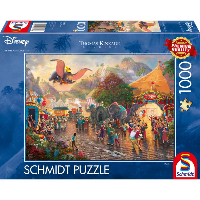 Vorderseite der Verpackung vom Artikel 59939, Thomas Kinkade Studios: Disney Dreams Collection - Dumbo 1.000 Teile Puzzle Vorderseite der Verpackung vom Artikel 59939, Thomas Kinkade Studios: Disney Dreams Collection - Dumbo 1.000 Teile Puzzle
