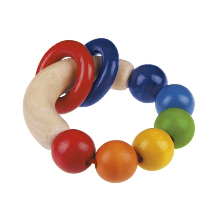 Weiteres Spielmaterial vom Artikel 61007, Rondello, Greifling aus Holz mit Klapperringen, 7,5 cm Weiteres Spielmaterial vom Artikel 61007, Rondello, Greifling aus Holz mit Klapperringen, 7,5 cm