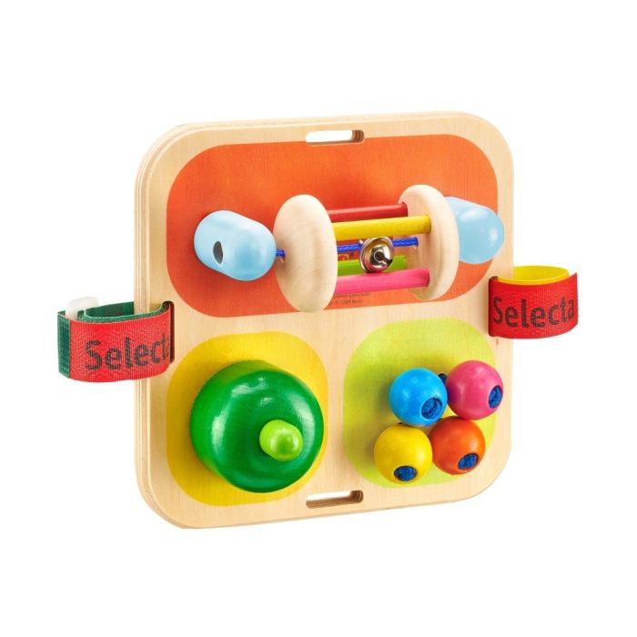 Spielmaterial vom Artikel 62014, Tavolini, Motorikspielzeug mit Quietsche und Glöckchen aus Holz mit Klettverschluss, 14 cm Spielmaterial vom Artikel 62014, Tavolini, Motorikspielzeug mit Quietsche und Glöckchen aus Holz mit Klettverschluss, 14 cm